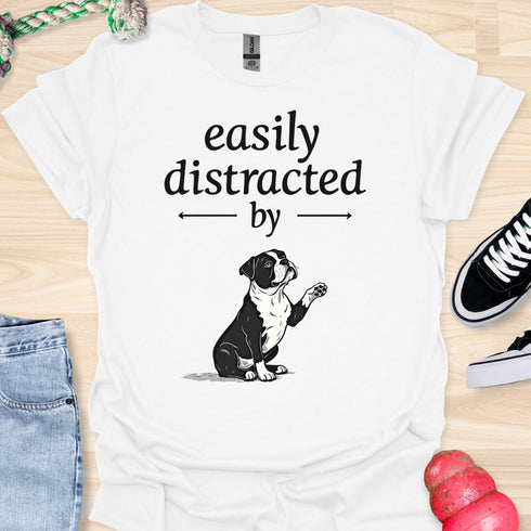 Easily distracted by bulldogs - V10 - Cute Sitting Paw T-Shirt